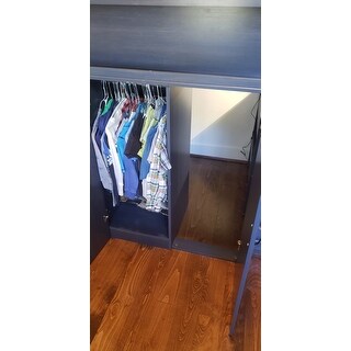 South Shore Asten Loft Bed with Desk Size - Twin