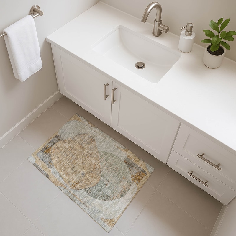 Premium Washable Super Soft Abstract Modern Mayfield Rug - Gray - 1'8" x 2'6"