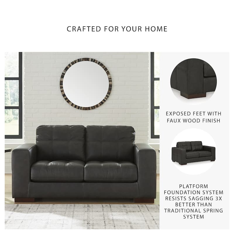 Signature Design by Ashley Luigi Thunder Loveseat - 70"W x 41"D x 35"H