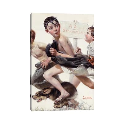 iCanvas "No Swimming" by Norman Rockwell Canvas Print