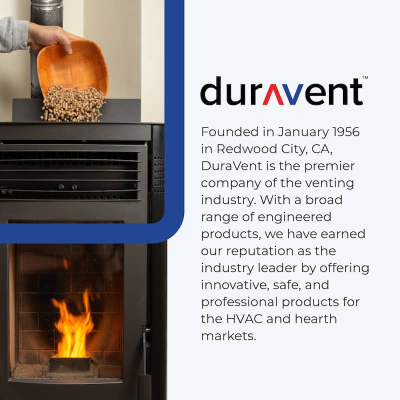 DuraVent PelletVent 36" L x 3" Diameter Double Wall Straight Steel Stove Pipe - 3.6