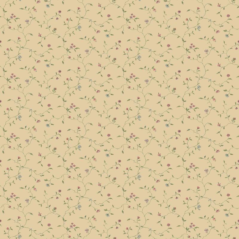 Galerie Wallcoverings Miniatures 3 Mini Floral Vine Design Vinyl on Non-woven Matte Wallpaper Roll - 33 feet x 21 inches - Blue
