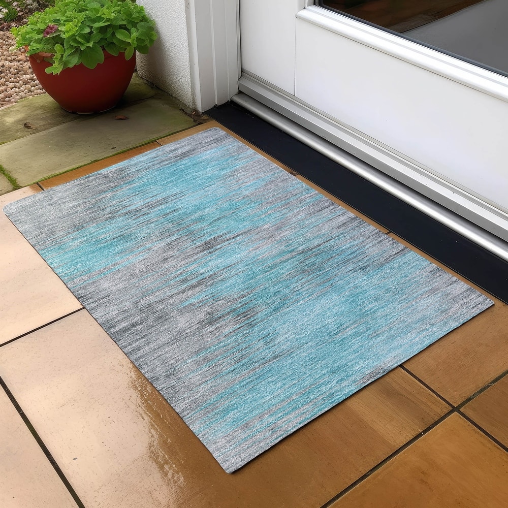 Machine Washable Indoor/ Outdoor Chantille Modern Ombre Rug