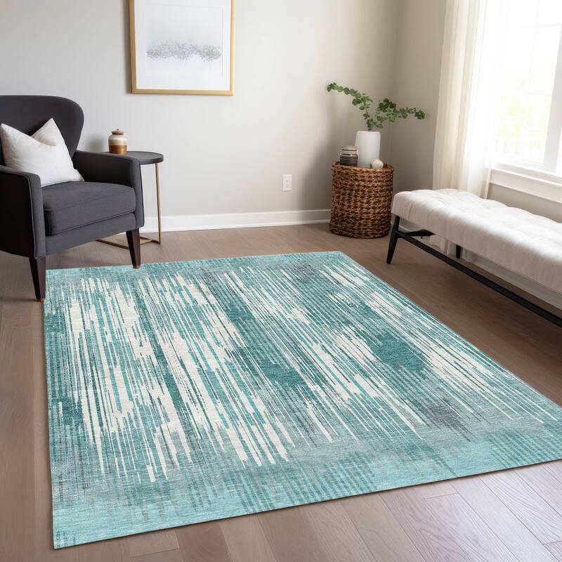 Machine Washable Indoor/ Outdoor Chantille Ombre Abstract Rug