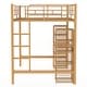 preview thumbnail 8 of 9, Brown Full Loft Bed with Built-in Desk & Shelves, Metal Loft Bed Frame with Guardrails & Integrated Ladder for Kids Teens Adults
