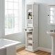 preview thumbnail 3 of 7, Crosley Seaside Tall Linen Cabinet Distressed White