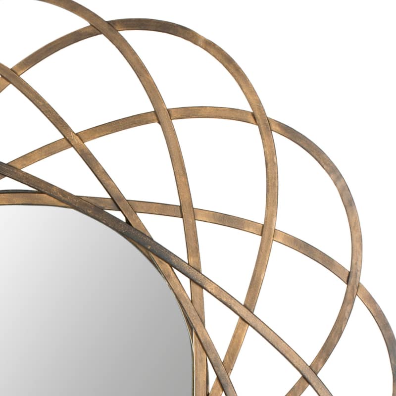 SAFAVIEH Pearlie Antique Gold 32-inch Decorative Mirror - 32" x 1.5" x 32" - 32Wx2Dx32H