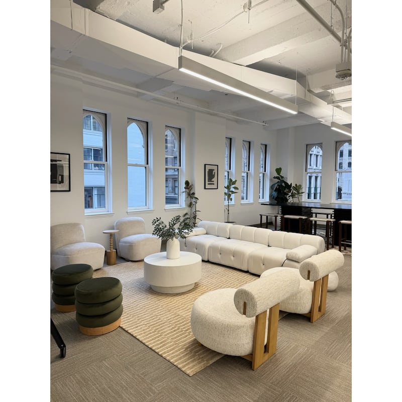 NPD Furniture Zolia Faux Shearling Swivel Accent Chair