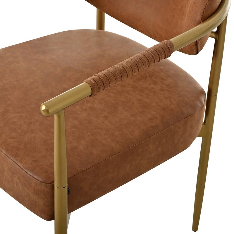 Christopher Knight Home - Thatch Iron-Frame Dining Armchairs with Upholstered Cushion (Set of 2)