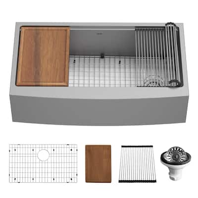 Karran USA WSA-46-PK1 Elite Workstation 36" Farmhouse Single Basin