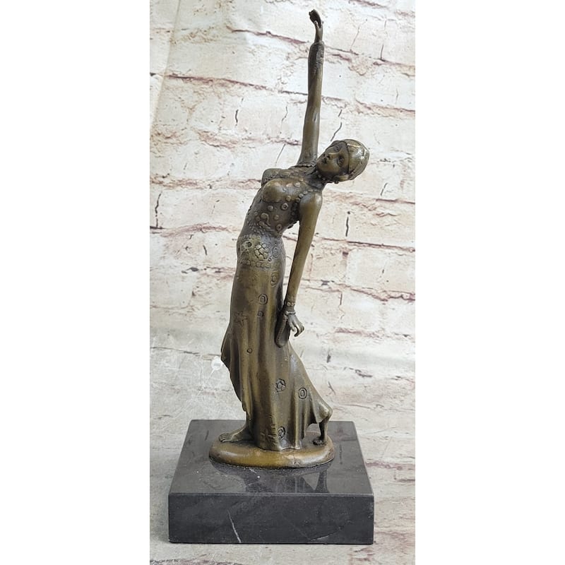 Demetre Chiparus Bronze Russian Dancer Art Deco Lost Wax Casting On Marble Base