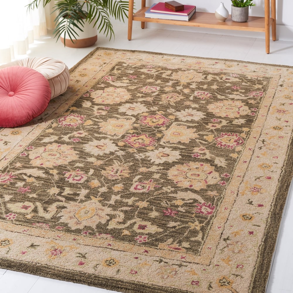 SAFAVIEH Handmade Anatolia Hasibe Traditional Oriental Hand-spun Wool Rug
