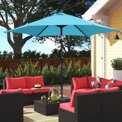9ft Push-Button Tilt & Crank Patio Outdoor Patio umbrella
