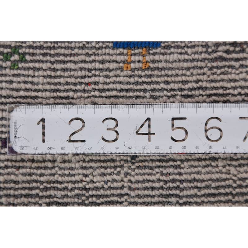 Gabbeh Indian Area Rug Handmade Beige Wool Carpet - 9'0" x 11'5"