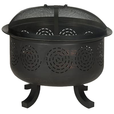 SAFAVIEH Avril Copper/ Black Fire Pit - 28" x 28" x 24" - 28Wx28Dx24H