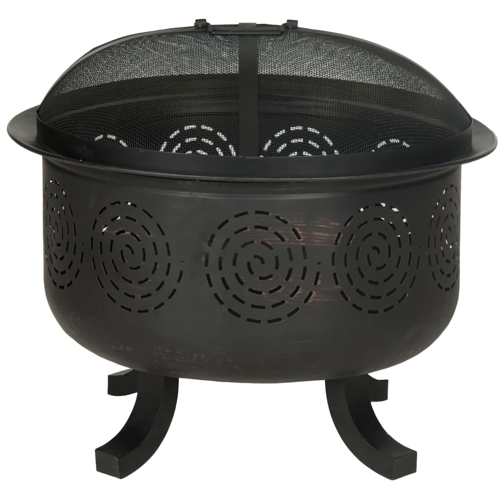 SAFAVIEH Outdoor Living Negril Copper/ Black Fire Pit - 28"W x 28"D x 24"H