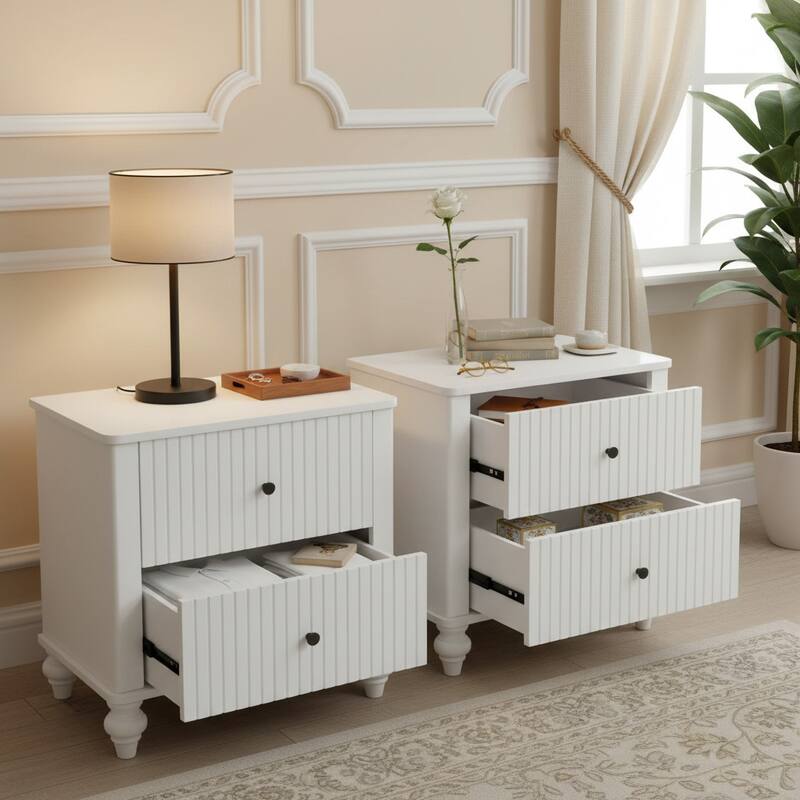 Christopher Knight Home - Silverton Modern 3-Piece Bedroom Set with Classic Grooved Panels Bed Frame & Matching Nightstands