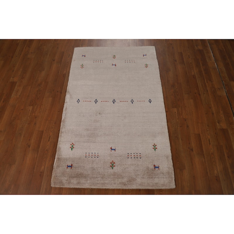 Tribal Gabbeh Indian Foyer Rug Handmade Silk Carpet - 3'0"x 5'0"