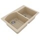 preview thumbnail 33 of 89, Karran Drop-In Quartz 33 in. 1-Hole 60/40 Double Bowl Kitchen Sink Kit
