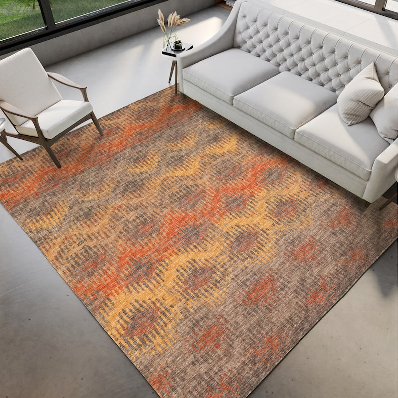 Indoor/ Outdoor Addison Bravado Modern Chevron Washable Area Rug