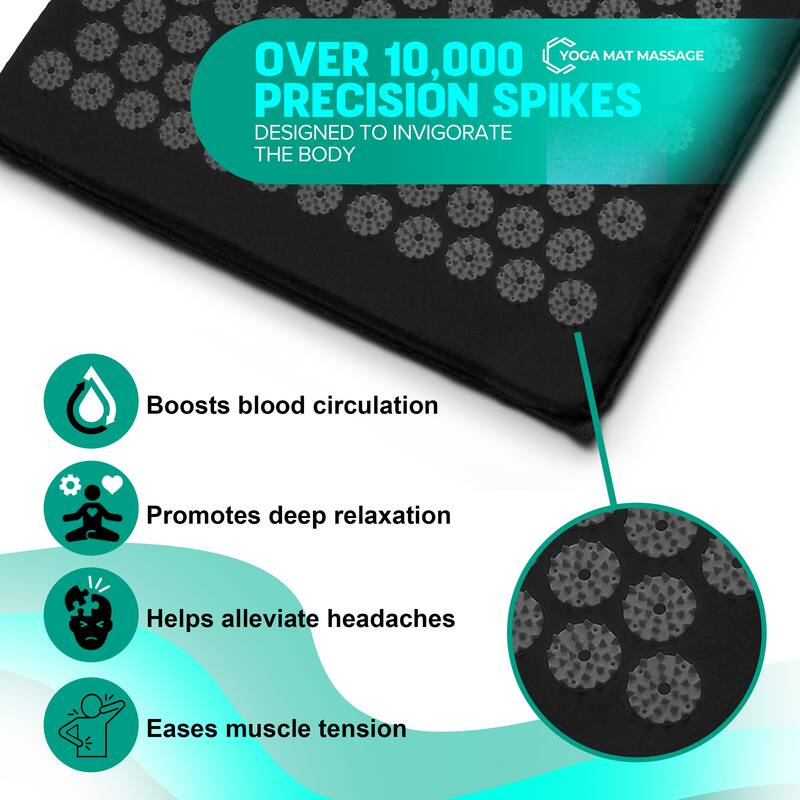 Sivan Health And Fitness Deluxe Acupressure Mat & Pillow Combo Set