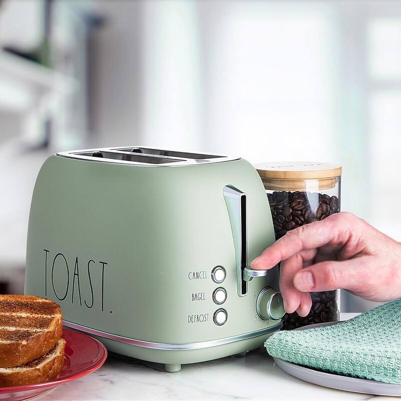 Rae Dunn Retro Rounded Bread Toaster, 2 Slice Stainless Steel