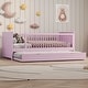preview thumbnail 3 of 12, Wood Twin Size Platform Bed with Guardrail,Trundle and Open Fence Design,Kids and Baby