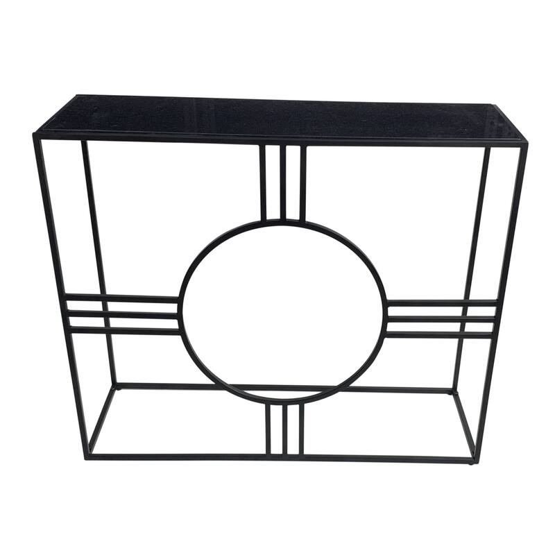 Console Table with Marble Top - 36.5" - Black