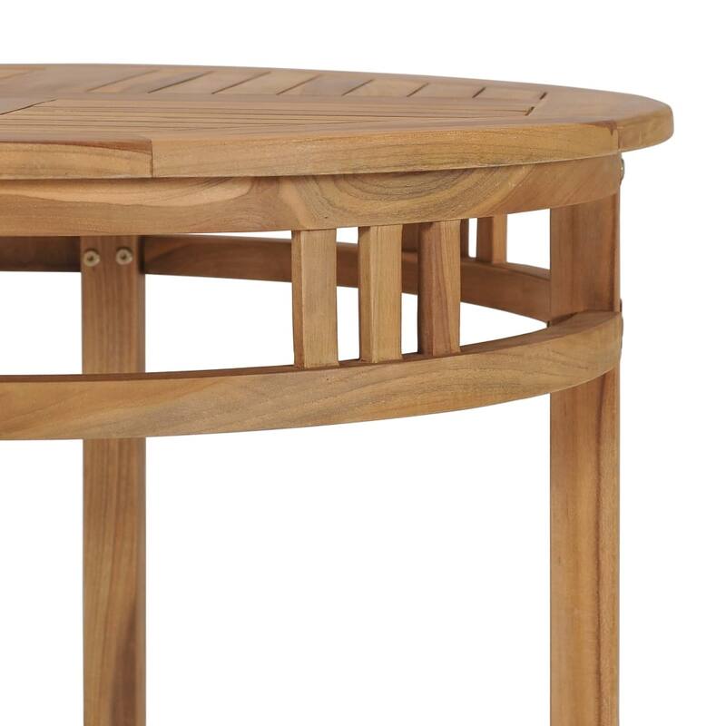 vidaXL Dining Table Ø 31.5" Solid Teak Wood