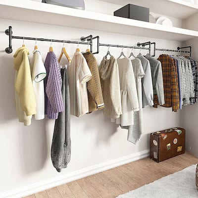 Industrial Pipe Wall Garment Clothes Rack Hanging Rod