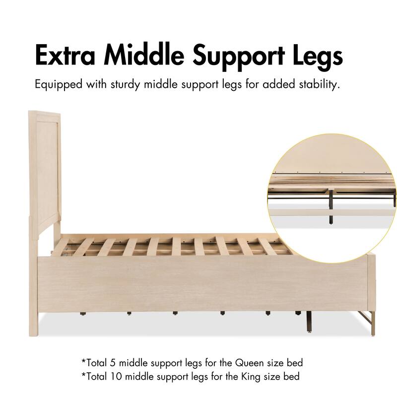 Furniture of America Drayden Transitional Solid Wood Platform Bed Frame with Footboard Drawers