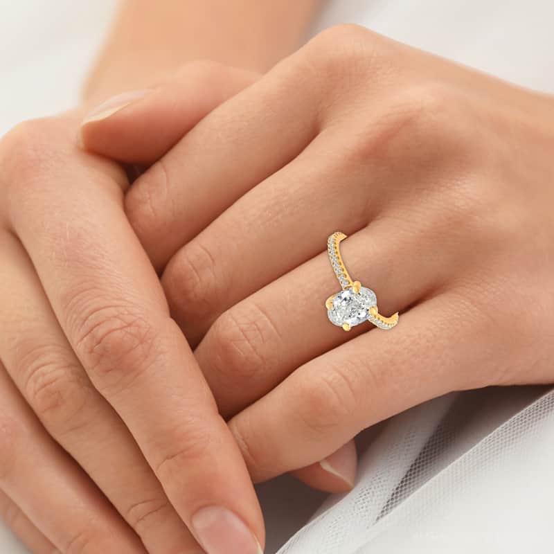 Certified 2.33 Ct Oval Diamond Engagement Ring Yellow Gold Lab Grown