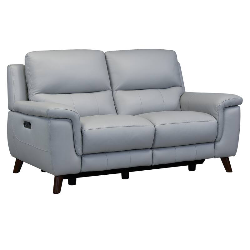 HomeRoots Three Piece Indoor Gray Leather Six Person Seating Set