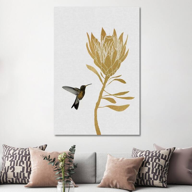 iCanvas "Hummingbird & Flower II" by Orara Studio Canvas Print