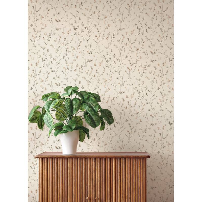 A-Street Prints Romy Neutral Springtime Trail Wallpaper