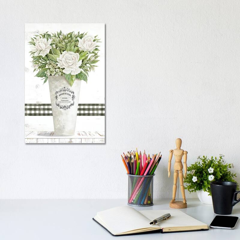 iCanvas "White Roses" by Cindy Jacobs Canvas Print - 12x8x0.75