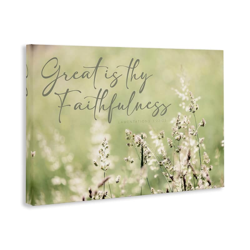 Stupell Spiritual Faithfulness with Florals Canvas Wall Art Design By Erin Marie
