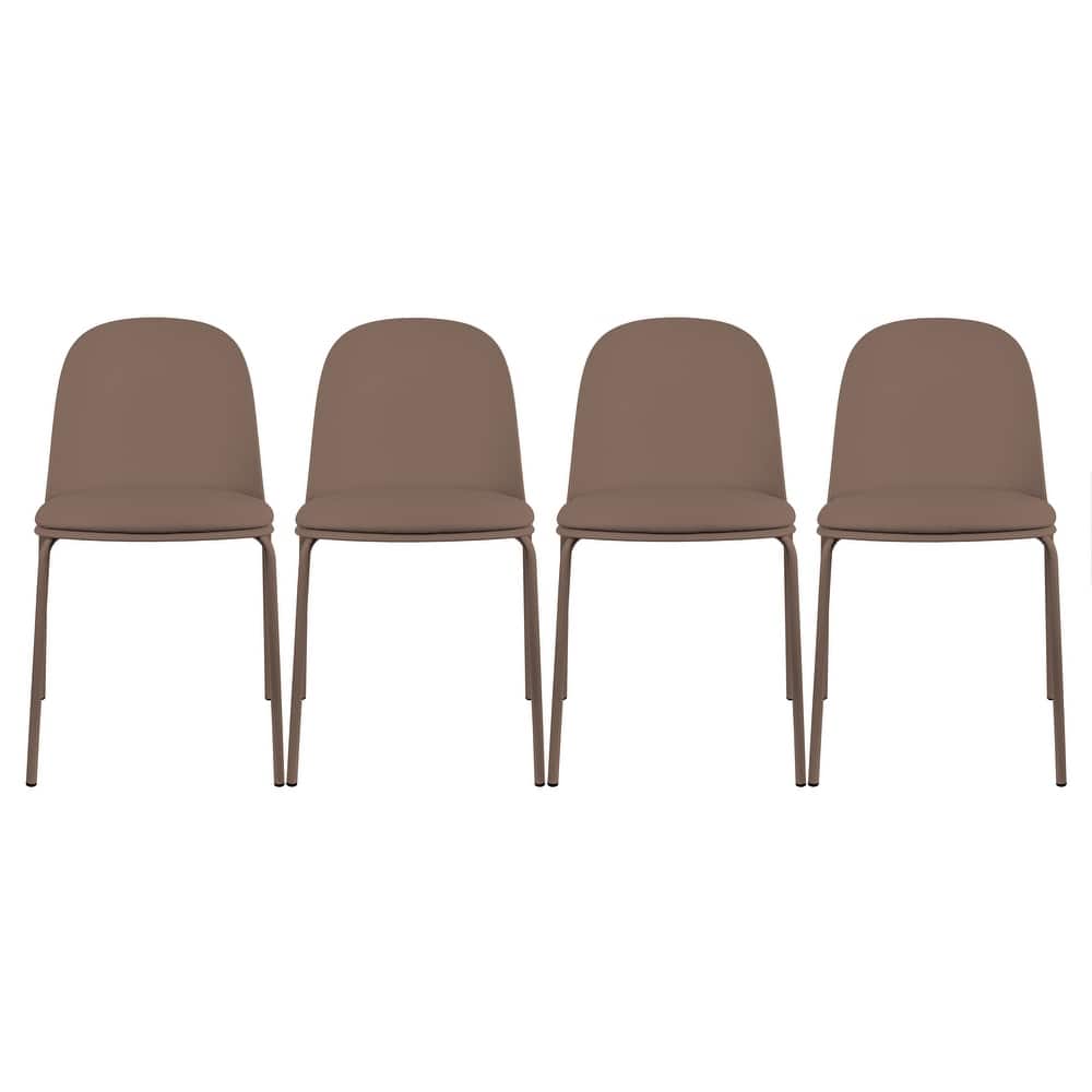 Set of 4 Plastic Dining Chairs Padded Seat Cushion For Kitchen Outdoor Patio Office Waiting Room Breakroom Guest