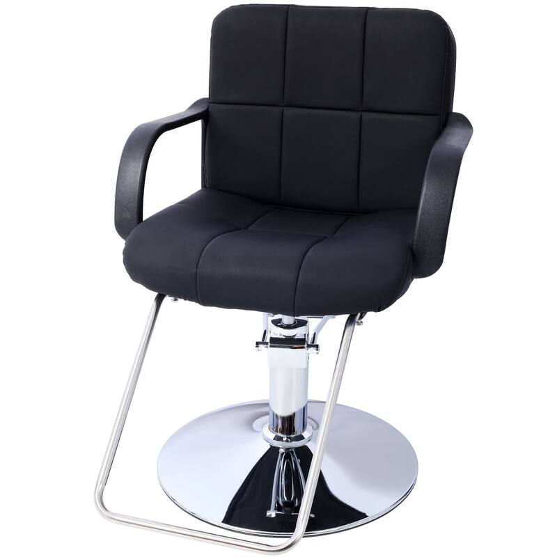 Hair Salon Chair Styling Heavy Duty Hydraulic Pump Barber Chair Beauty Shampoo Barbering Chair,with Barber Cape ,black