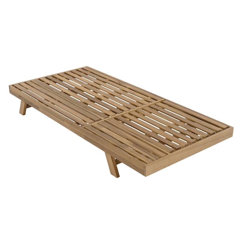 Christopher Knight Home- Olivia Outdoor Acacia Wood Adjustable Lounge Chaise