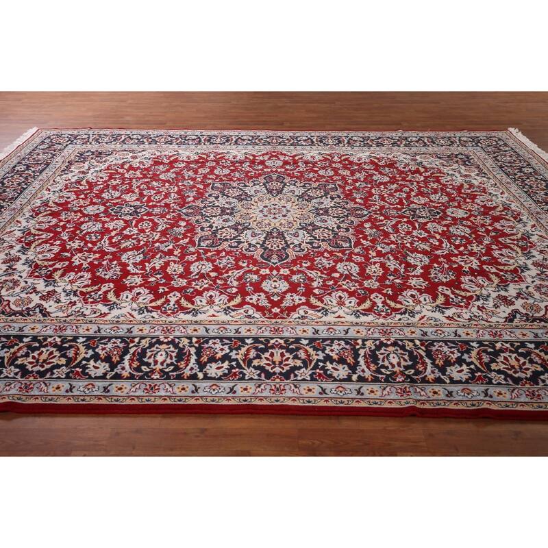 Kashan Turkish Area Rug Machine Made Traditional Carpet - 9'8" x 12'6"