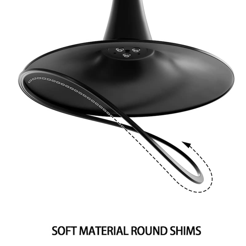 31.5" Black Round Dining Table, Tulip Table Kitchen Dining Table 2-4 People with MDF Table Top & Pedestal Base