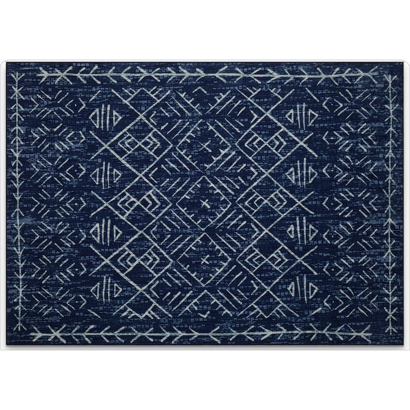 HomeRoots Abstract Geometric Casual Rectangle Area Rug - 5' X 7'