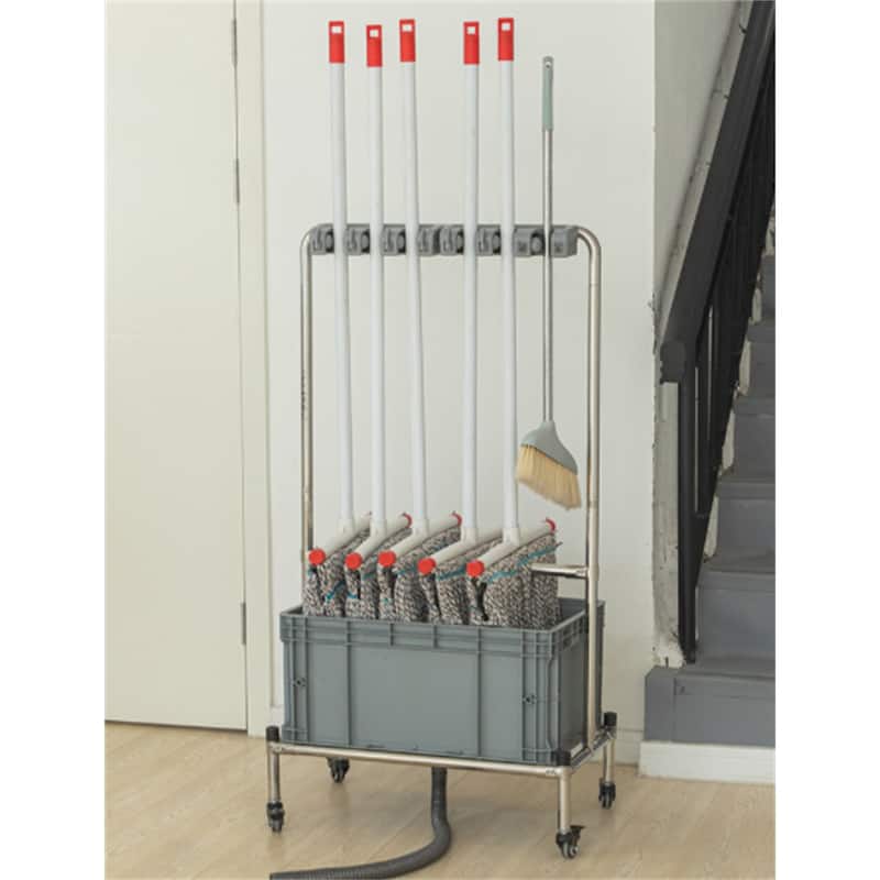Morden Movable Mop Rack Cleaning Tool Cart with Mobile Universal Wheels