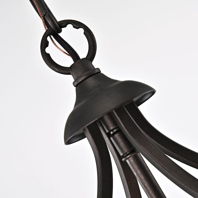 Antique Bronze 3-Light Cage Lantern Pendant