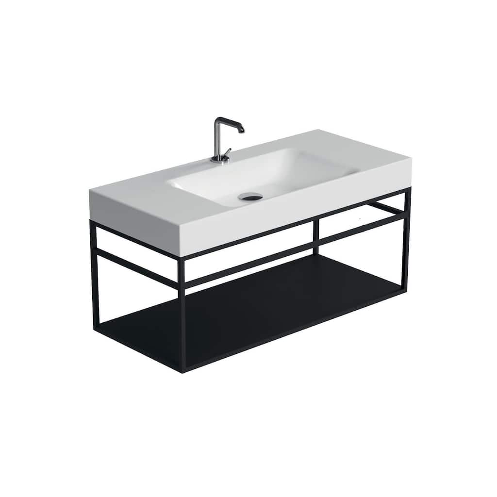 WS Bath Collections 3550+9251.31 Cento 39-3/8" Rectangular Metal and
