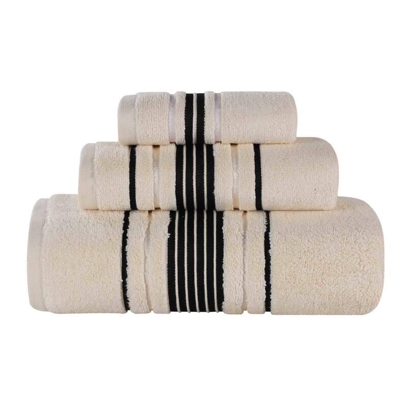 Superior Sadie Zero Twist Cotton Solid Absorbent 3 Piece Towel Set