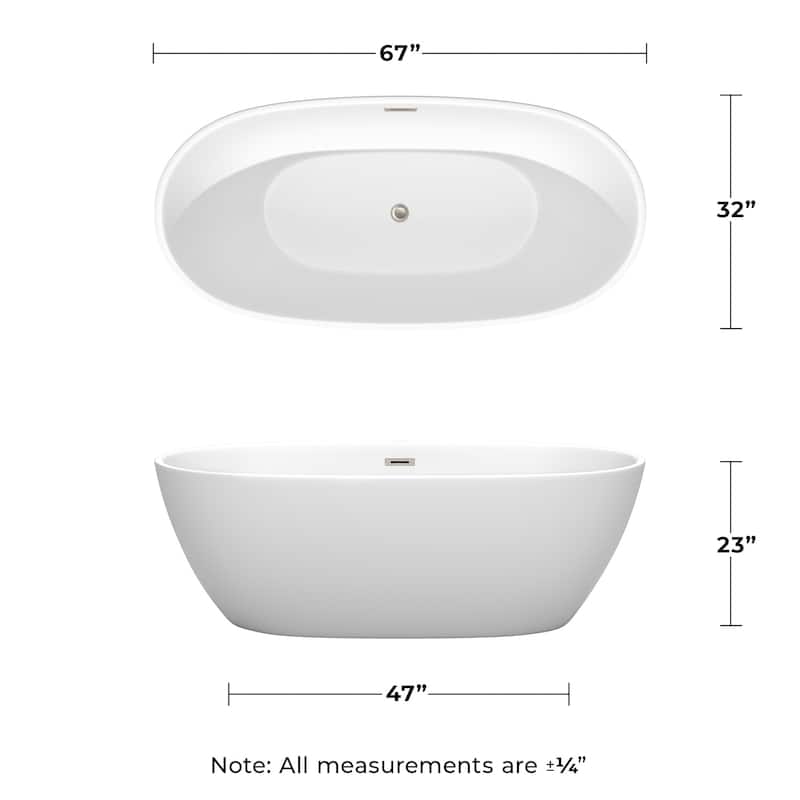 Wyndham Collection Juno 67" Free Standing Acrylic Soaking Tub with