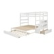 preview thumbnail 6 of 7, White Twin over Twin/King Bunk Bed with Twin Size Trundle, Extendable Bunk Bed