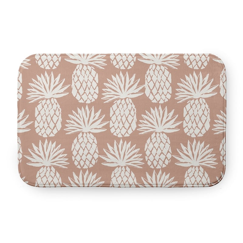 Pineapple Pattern Bathmat - 34" x 21" - Mauve